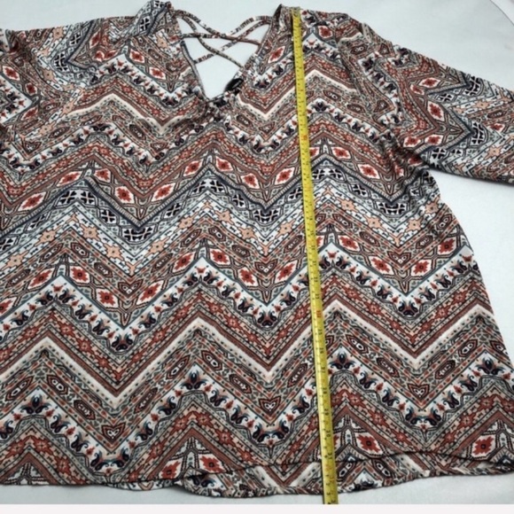Torrid multicolor boho crisscross blouse 3X - Picture 5 of 6